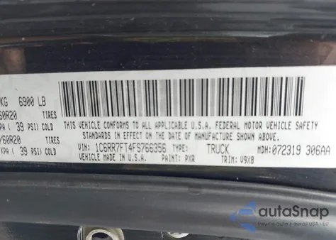 2015 Ram 1500 Express from USA, damaged, VIN 1C6RR7FT4FS766356